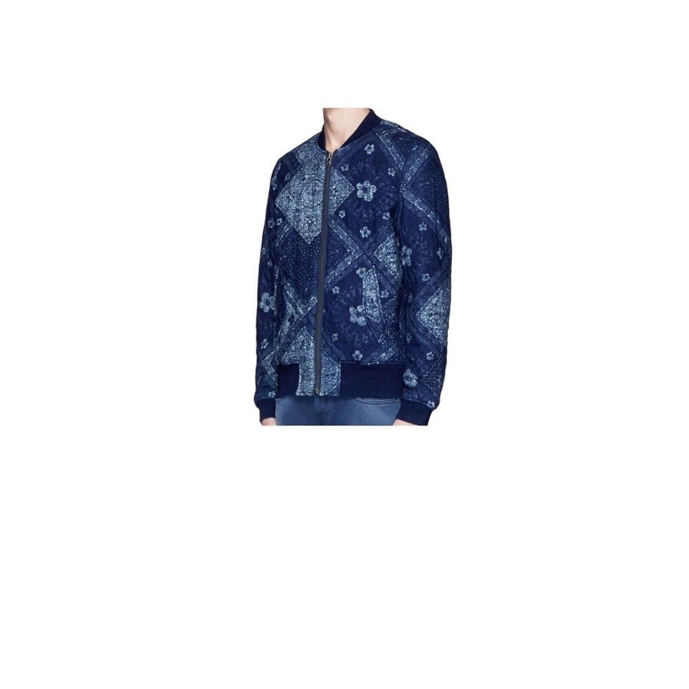 Scotch and Soda Mens Indigo Juice Bandanna Puffer Coat‎ Jacket SZ L